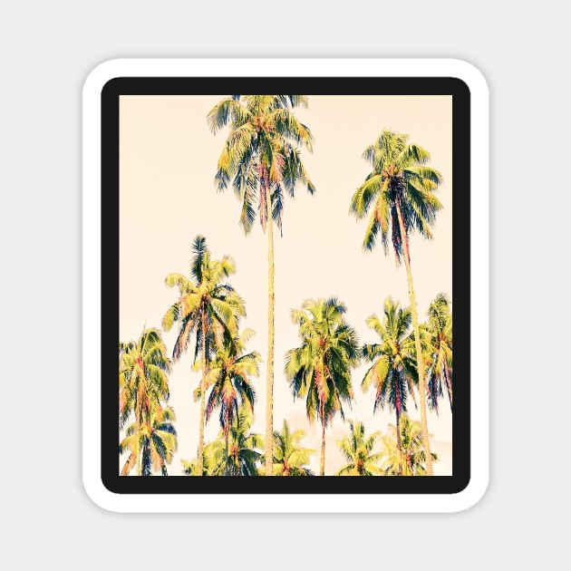 Moorea Vintage Palms Magnet by alohaportraits