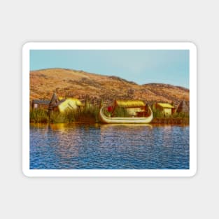 The Floating Island of Uros. Lake Titicaca. Peru Magnet