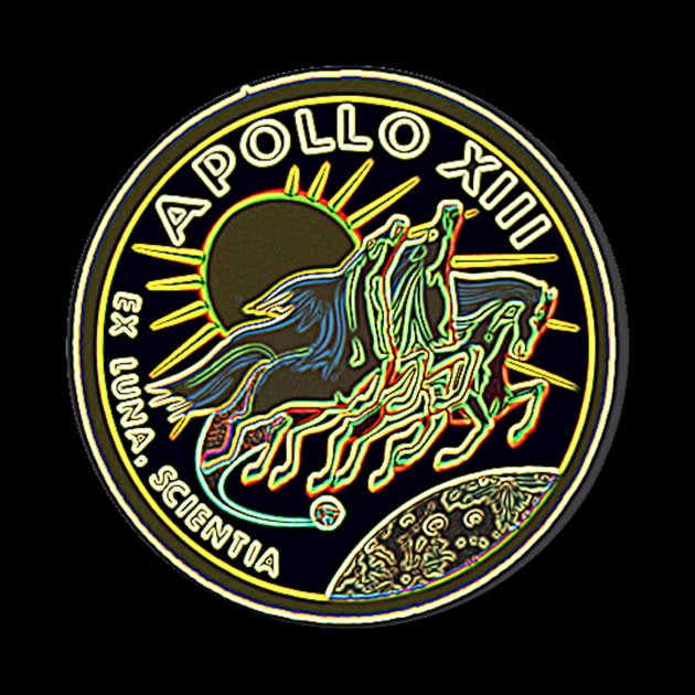 NASA Apollo 13 Neon Retro Design by Lunar Lens