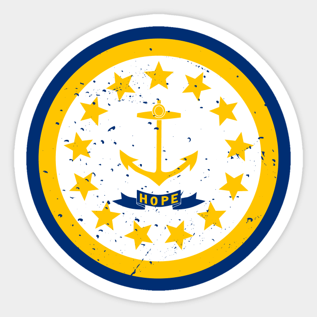 Rhode Island Flag T-Shirt In Vintage Retro Style Rhode Island Flag T-Shirt In Vintage Retro Style
