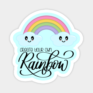 Create Your Own Rainbow with Kawaii Cute Clouds in Blue Magnet