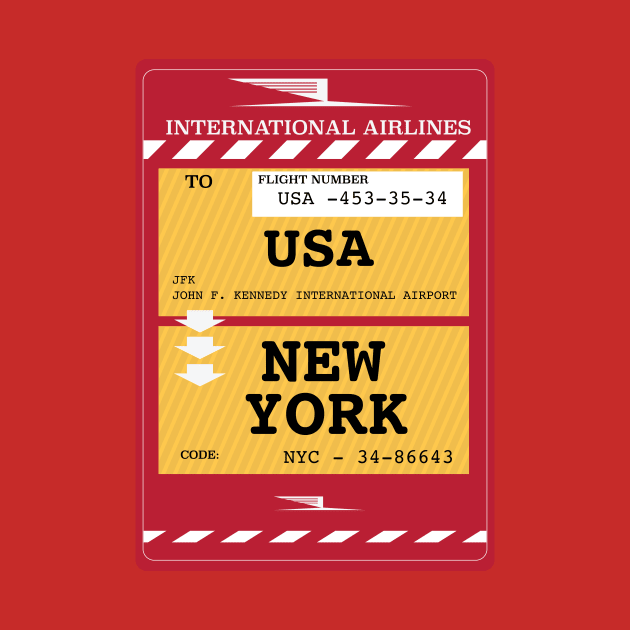 New York City Plane Ticket by nickemporium1