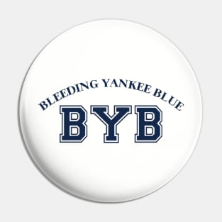 Bleeding Yankee Blue College Design Pin