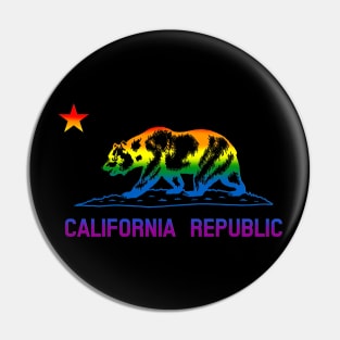 California Republic LGBTQ Gay Pride State Flag Pin