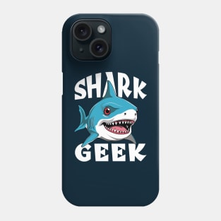 Shark Geek - Adorable Great White Shark Design for Shark Lovers Phone Case