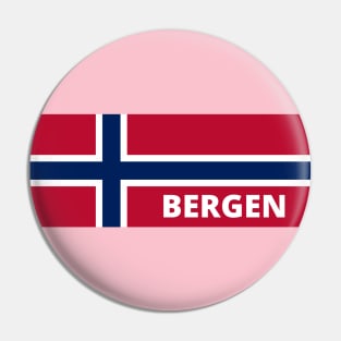 Bergen City in Norwegian Flag Pin