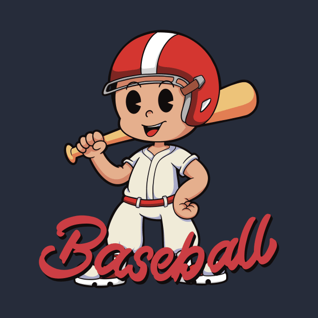 Cute Baseball Boy for Kids by Mapin_