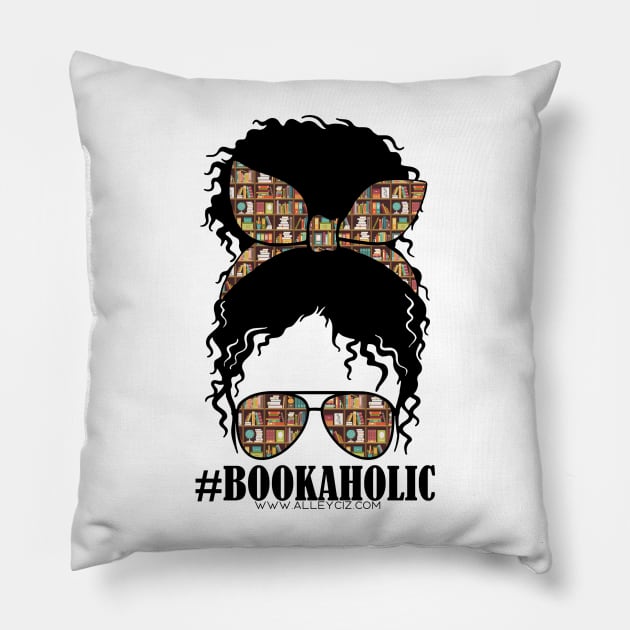 Bookaholic Curly Hair Pillow by Alley Ciz