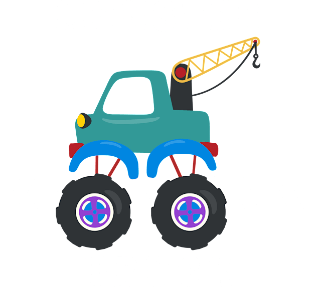 Vector illustration of monster truck with cartoon style Kids T-Shirt by KIDS APPAREL