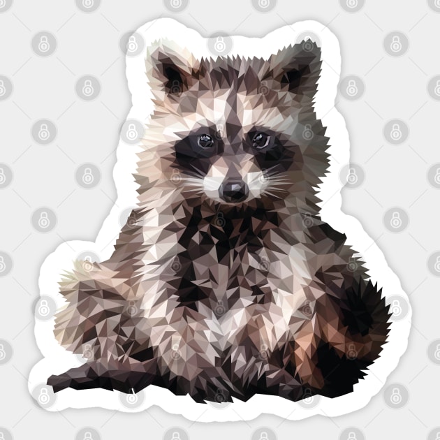 Raccoon - Moon - Sticker