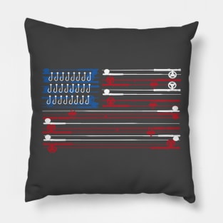 Fishing Rods American Flag Pillow