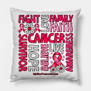 High Blood Pressure Awareness - Fight love survivor ribbon Pillow