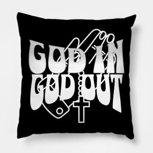 GOD IN GOD OUT - White Image, Unisex Christian Cotton T-Shirt, Stylish White Imagery, Trendy Spiritual Shirt, Christian Apparel, Comy, Soft Pillow