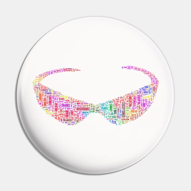 Sunglasses Silhouette Shape Text Word Cloud Pin by Cubebox