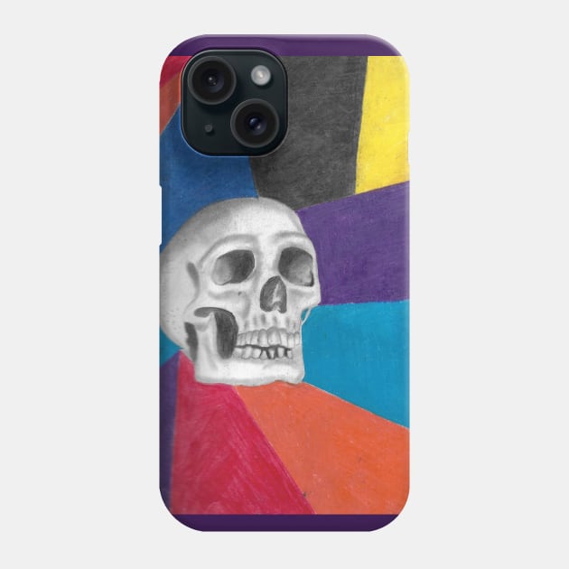 Skull multicolor Phone Case by ArtbySarahJ