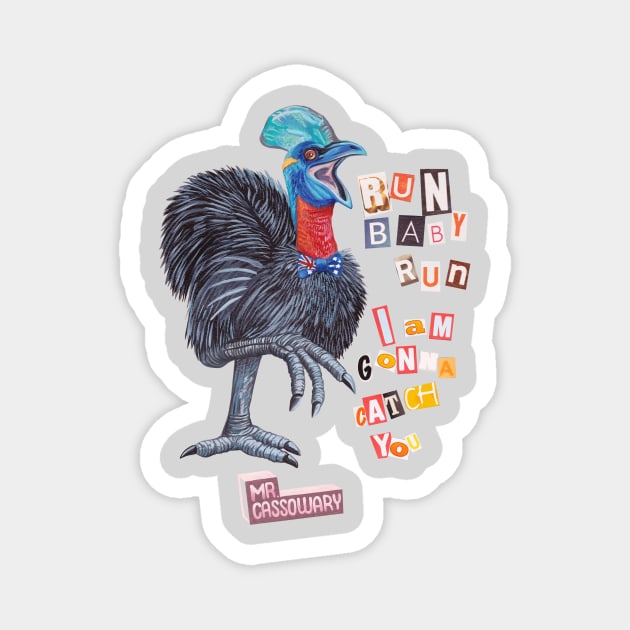 Mr Cassowary Magnet by ruta13art