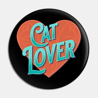 Cat Lover Heart Pin