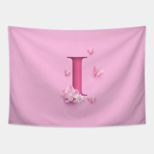 I Letter Personalized, Pink Minimal Cute Design, Birthday Gift, Christmas Gift Tapestry