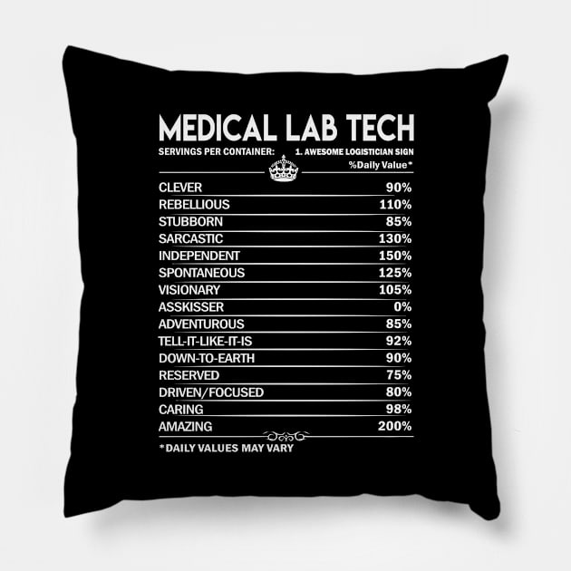 Medical Lab Tech T Shirt - Medical Lab Tech Factors Daily Gift Item Tee Pillow by Jolly358