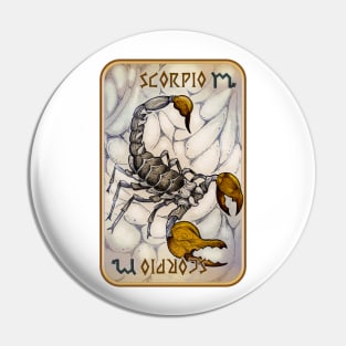 Scorpio Zodiac card Pin