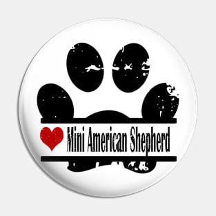 Mini American Shepherd dog paw print Pin