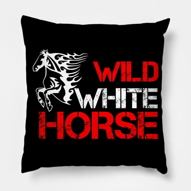 Wild white horse Pillow by Markus Schnabel