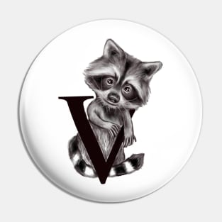 V Raccoon Pin