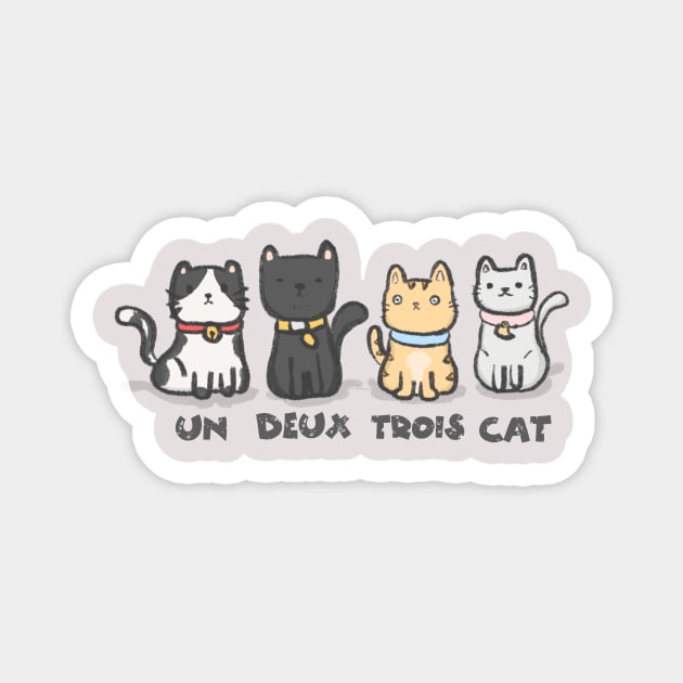 Un Deux Trois Cat Magnet by The WYLD Tribe