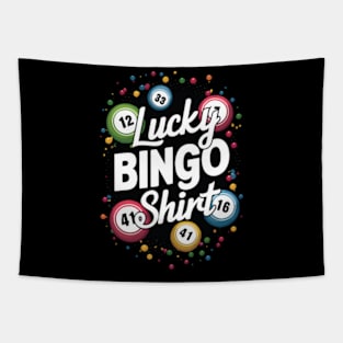 Lucky Bingo Shirt with Colorful Bingo Balls Tapestry