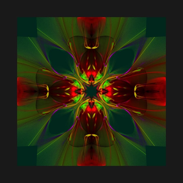 Kaleidoscope Red Green by ArtlyStudio