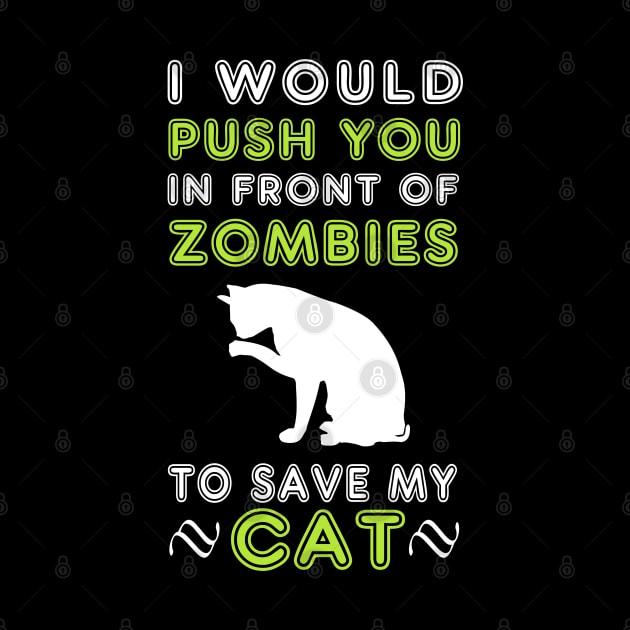 Funny Cat zombie quote by syanart