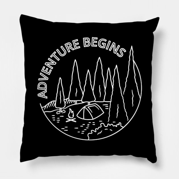 Adventure begins Pillow by teeszone_design