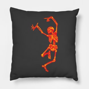 Dancing Fire Skeleton Pillow