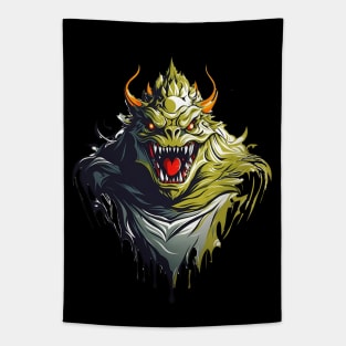 Halloween Scary Monster AI Art Tapestry