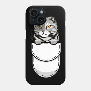 Funny Scottish Fold Pocket Cat Phone Case