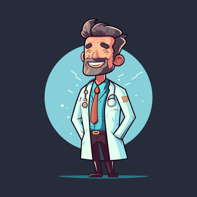 Smiling doctor in medical coat by KOTYA