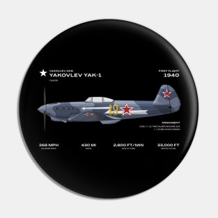 Yakovlev Yak 1b Soviet world war 2 fighter plane russian Pin