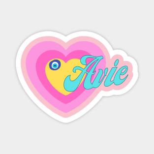 Avie in Colorful Heart Illustration Magnet