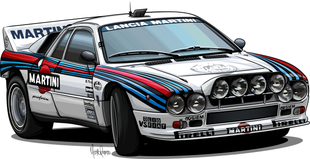 Lancia 037 Group B Kids T-Shirt by Mario Ramos Rally Art