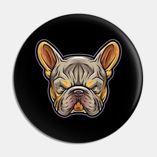 Lilac tri Frenchie Head French Bulldog Exotic Dog Pin