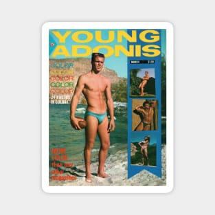 YOUNG ADONIS - Vintage Physique Muscle Male Model Magazine Cover Magnet