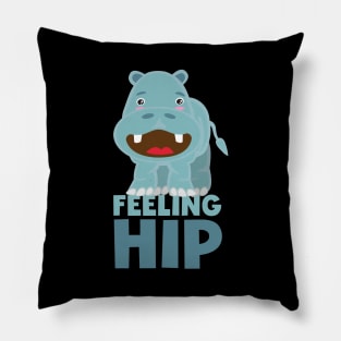 Feeling Hip Hippopotamus Funny Design for Hippo Lover Pillow