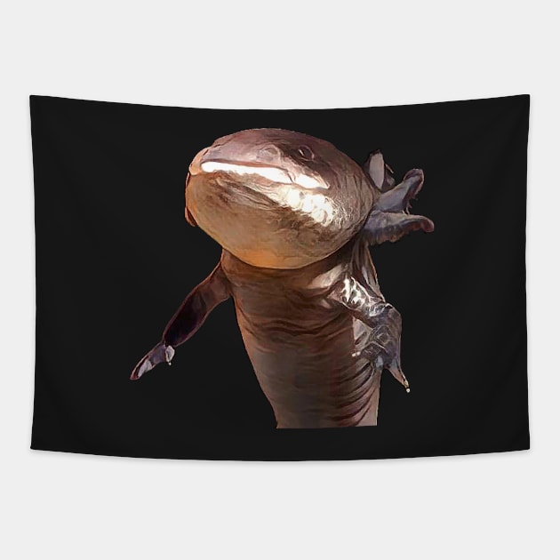 Realistic Dark Axolotl Tapestry by Shadowbyte91