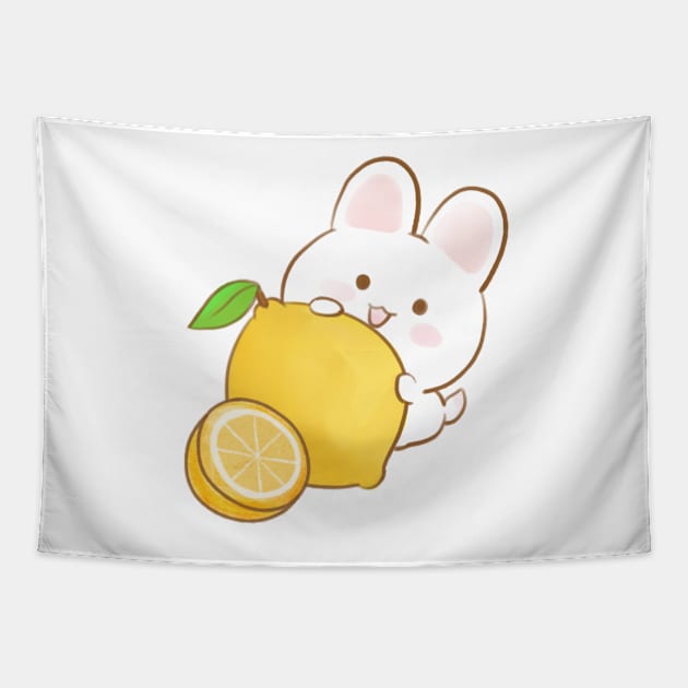 Squeeze the day Lemon Bunny Tapestry by Anicue