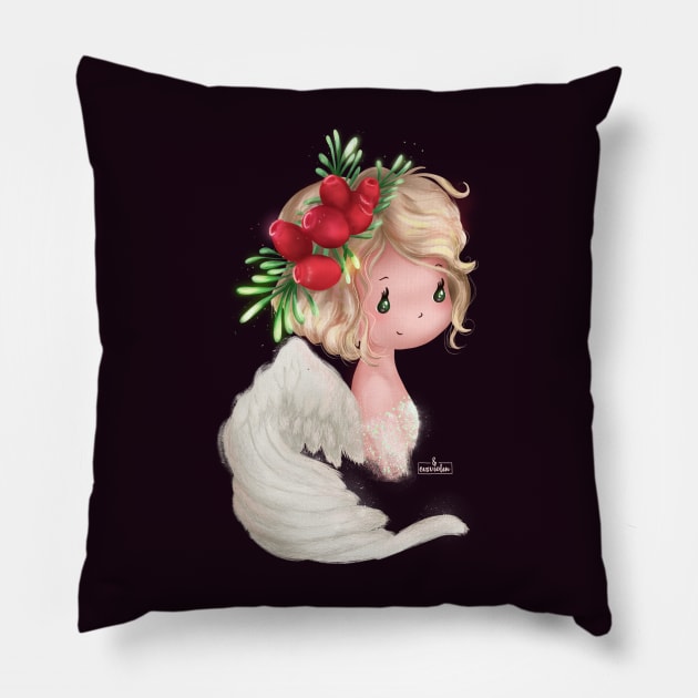 Christmas Yew Angel Pillow by cisviolin