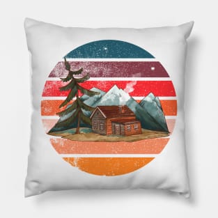 Cabin in the mountains Pillow