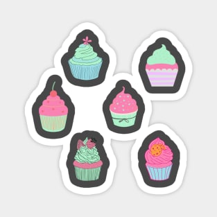 Pastel cupcake pattern Magnet