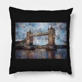 Tower Bridge watercolour painting Pillow