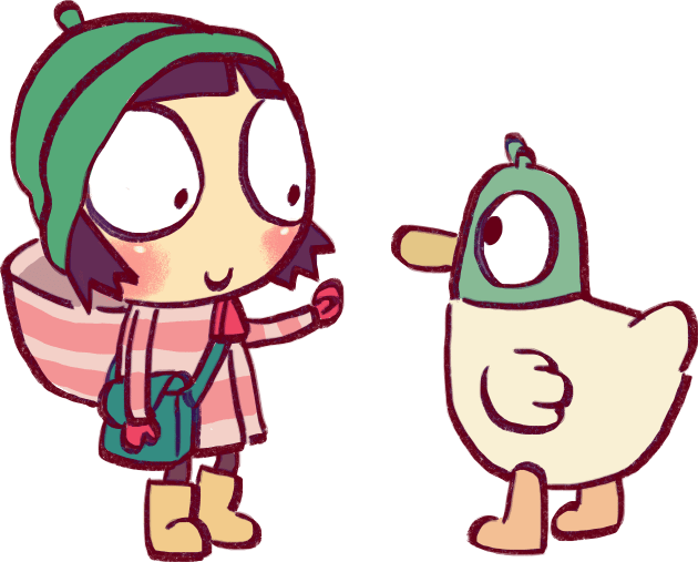 cute sarah and duck #4 / children's cartoon Kids T-Shirt by mudwizard