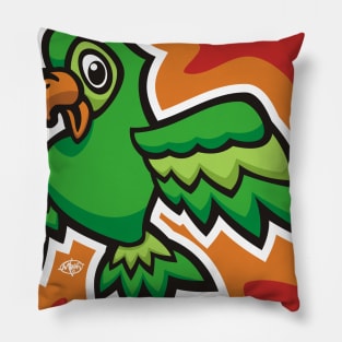 Little Green Parrot Pillow